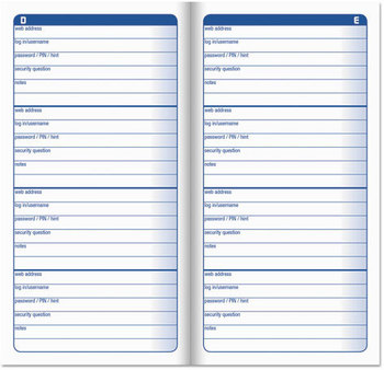 Adams® Password Journal,  3 1/4 x 6 1/4, 192 Entries