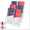 A Picture of product DEF-77401 deflecto® Multi Compartment DocuHolder®,  Six Compartments, 9w x 7-1/2d x 13-3/4h, Clear