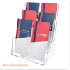A Picture of product DEF-77401 deflecto® Multi Compartment DocuHolder®,  Six Compartments, 9w x 7-1/2d x 13-3/4h, Clear