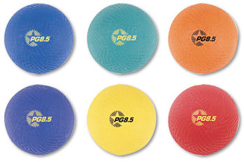 Champion Sports Playground Ball Set,  Nylon, Assorted Colors, 6/Set