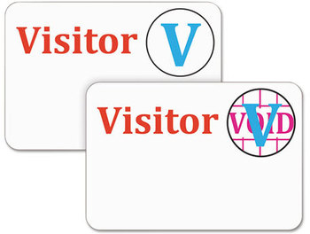 C-Line® Time’s Up!® Self-Expiring Visitor Badges, One-Day Badge, One-Day Badge, 3 x 2, White, 100/Box