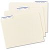A Picture of product AVE-5766 Avery® Permanent TrueBlock® File Folder Labels with Sure Feed® Technology 0.66 x 3.44, Blue/White, 30/Sheet, 50 Sheets/Box