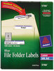 A Picture of product AVE-5766 Avery® Permanent TrueBlock® File Folder Labels with Sure Feed® Technology 0.66 x 3.44, Blue/White, 30/Sheet, 50 Sheets/Box