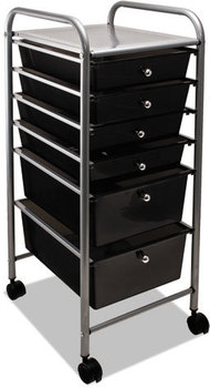 Advantus® Portable Drawer Organizer,  13w x 15 3/8d x 32 1/8h, Smoke/Matte Gray