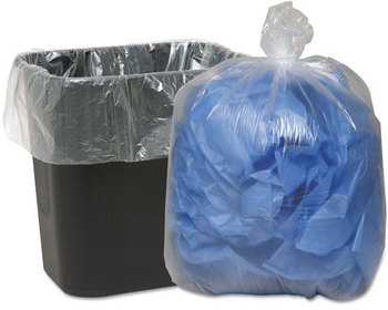 Classic Clear Linear Low-Density Can Liners,  16gal, .6mil, 24 x 33, Clear, 500/Carton