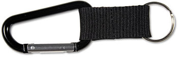 Advantus® Carabiner Key Chains with Split Key Rings, Split Key Rings, Aluminum, Black, 10/Pack