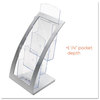 A Picture of product DEF-693645 deflecto® Three-Tier Literature Holder,  6-3/4w x 6-15/16d x 13-5/16h, Silver