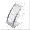A Picture of product DEF-693645 deflecto® Three-Tier Literature Holder,  6-3/4w x 6-15/16d x 13-5/16h, Silver