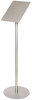 A Picture of product DEF-692045 deflecto® Floor Sign Display with Rear Literature Pocket,  8 1/2" x 11", 45" High, Silver