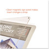 A Picture of product DEF-692045 deflecto® Floor Sign Display with Rear Literature Pocket,  8 1/2" x 11", 45" High, Silver