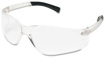 Crews® BearKat® Wraparound Safety Glasses. Black Frame/Clear Lens.