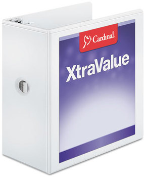 Cardinal® Performer™ ClearVue™ Slant-D® Ring Binder,  5" Cap, 11 x 8 1/2, White