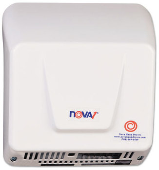 WORLD DRYER® NOVA Hand Dryer, 110-240V, Aluminum, White
