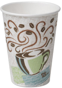 Dixie® PerfecTouch® Insulated Paper Hot Cups. 12 oz. Coffee Haze Design. 25 cups/sleeve, 20 sleeves/case.