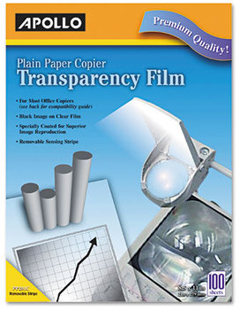 Apollo® Transparency Film, Letter, Clear, 100/BX