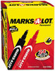 A Picture of product AVE-98088 Avery® MARKS A LOT® Large Desk-Style Permanent Marker Value Pack, Broad Chisel Tip, Assorted Colors, 24/Set (98088)