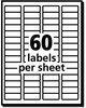 A Picture of product AVE-8195 Avery® Easy Peel® White Address Labels with Sure Feed® Technology w/ Inkjet Printers, 0.66 x 1.75, 60/Sheet, 25 Sheets/Pack
