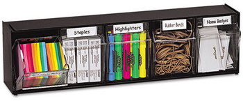 deflecto® Tilt Bin™ Horizontal Interlocking Storage System,  23 5/8 x 5 1/4 x 6 1/2, Black