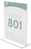 A Picture of product DEF-590801 deflecto® Stand-Up Double-Sided Sign Holder,  Plastic, 8 1/2 x 11, Clear
