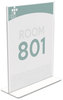 A Picture of product DEF-590801 deflecto® Stand-Up Double-Sided Sign Holder,  Plastic, 8 1/2 x 11, Clear