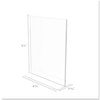 A Picture of product DEF-590801 deflecto® Stand-Up Double-Sided Sign Holder,  Plastic, 8 1/2 x 11, Clear