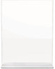 A Picture of product DEF-590801 deflecto® Stand-Up Double-Sided Sign Holder,  Plastic, 8 1/2 x 11, Clear