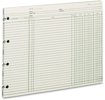 Wilson Jones® End Balance Ledger Form, 9-1/4 x 11-7/8, 100 Loose Sheets/Pack