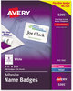 A Picture of product AVE-5395 Avery® Flexible Adhesive Name Badge Labels 3.38 x 2.33, White, 400/Box