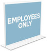 A Picture of product DEF-69301 deflecto® Stand-Up Double-Sided Sign Holder,  Plastic, 11 x 8 1/2