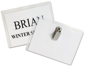C-Line® Name Badge Kits, Top Load, 4 x 3, Clear, 50/Box