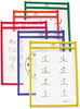 A Picture of product CLI-41610 C-Line® Reusable Dry Erase Pockets,  6 x 9, Assorted Primary Colors, 10/Pack