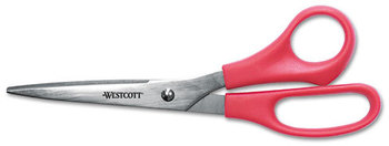 Westcott® Value Line Stainless Steel Shears,  8" Long, Red