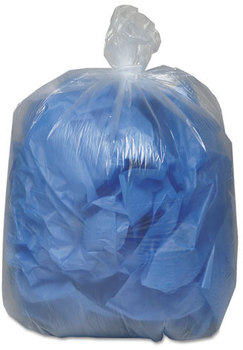 Earthsense® Commercial Linear Low Density Clear Recycled Can Liners, 31-33gal, 1.25mil, Clear, 100/Carton