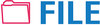 A Picture of product COS-035534 ACCUSTAMP2® Pre-Inked Shutter Stamp with Microban®,  Red/Blue, FILE, 1 5/8 x 1/2