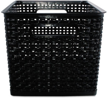 Advantus® Weave Bins,  13 7/8 x 10 3/4 x 8 3/4, Plastic, Black, 2 Bins