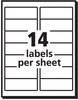 A Picture of product AVE-5962 Avery® Easy Peel® White Address Labels with Sure Feed® Technology w/ Laser Printers, 1.33 x 4, 14/Sheet, 250 Sheets/Box