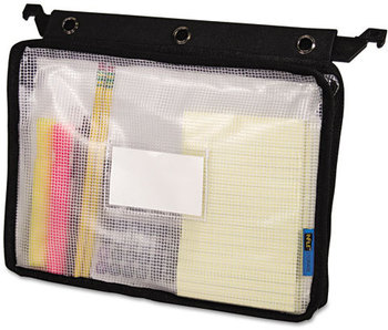 Advantus® Expanding Zipper Pouch,  13 x 9 1/4, Clear/Black