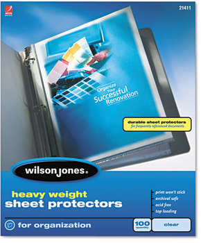 Wilson Jones® Heavyweight Top-Loading Sheet Protectors,  Letter, 50/Box