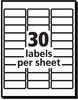 A Picture of product AVE-45160 Avery® White Address Labels with Sure Feed® Technology for Laser Printers w/ 1 x 2.63, 30/Sheet, 250 Sheets/Box