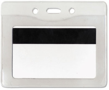 Advantus® Security ID Badge Holders,  Horizontal, 3 7/8w x 2 5/8h, Clear, 50/Box