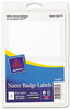 A Picture of product AVE-5147 Avery® Printable Adhesive Name Badges 3.38 x 2.33, White, 100/Pack