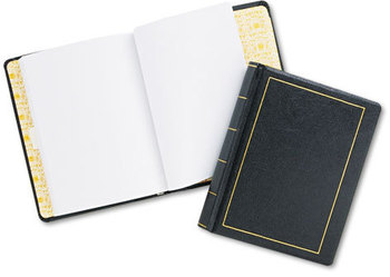 Wilson Jones® Looseleaf Corporation Minute Book, Black Leather-Like Cover, 250 Unruled Pages, 8 1/2 x 11