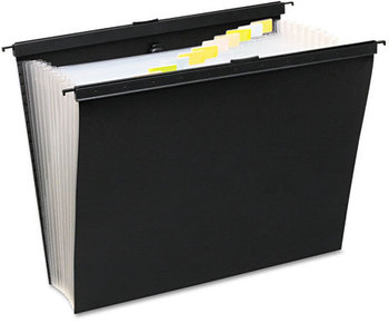 Wilson Jones® Slide-Bar Expanding Pocket File, 13 Pockets, Poly, Letter, Black