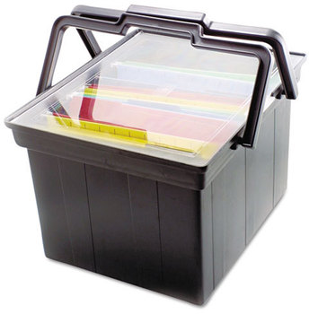 Advantus® Companion Portable File, Legal/Letter, Plastic, Black