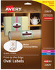 A Picture of product AVE-22829 Avery® Oval Labels with Sure Feed® Technology Print-to-the-Edge 2 x 3.33, White, 8/Sheet, 10 Sheets/Pack