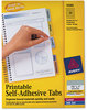 A Picture of product AVE-16283 Avery® Printable Plastic Tabs with Repositionable Adhesive 1/5-Cut, Assorted Colors, 1.75" Wide, 80/Pack
