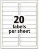 A Picture of product AVE-5261 Avery® Easy Peel® White Address Labels with Sure Feed® Technology w/ Laser Printers, 1 x 4, 20/Sheet, 25 Sheets/Pack
