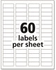 A Picture of product AVE-5155 Avery® Easy Peel® White Address Labels with Sure Feed® Technology w/ Laser Printers, 0.66 x 1.75, 60/Sheet, 100 Sheets/Pack