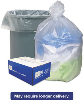 Ultra Plus® Can Liners,  40-45gal, 12 Microns, 40 x 48, Natural, 250/Carton