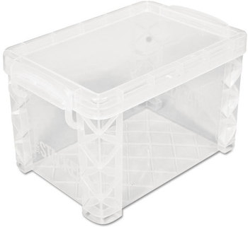 Advantus® Super Stacker® Card File Box,  Hold 500 4 x 6 Cards, Plastic, Clear